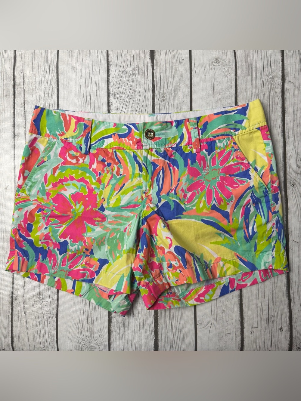 Lilly Pulitzer Women's 8 Callahan Shorts Casa Banana 5" Inseam